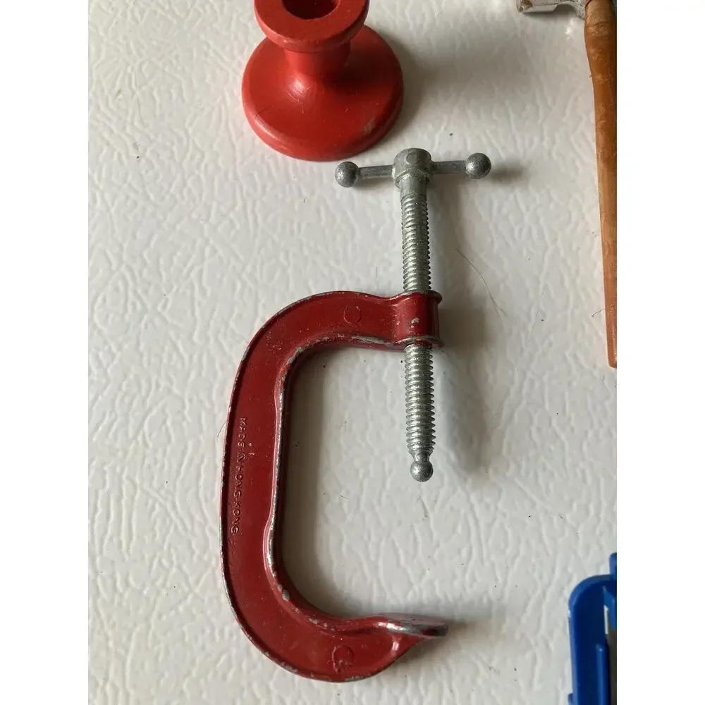 Vintage Toy Lintoy Tools Vise, C-clamp And Various Other Tools